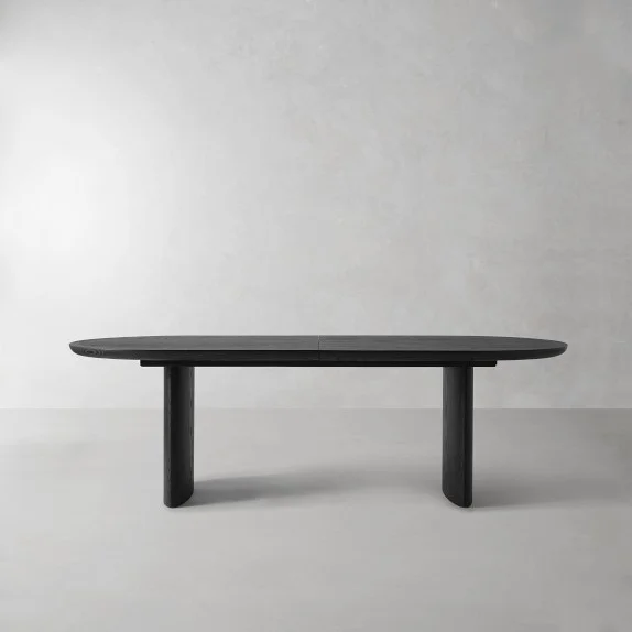 Radius Extendable Oval Dining Table, Ebonized Oak (72″-114″)