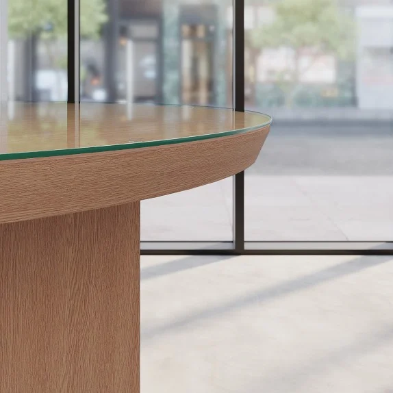 Dietrich Round Communal Table Glass Top (52″)