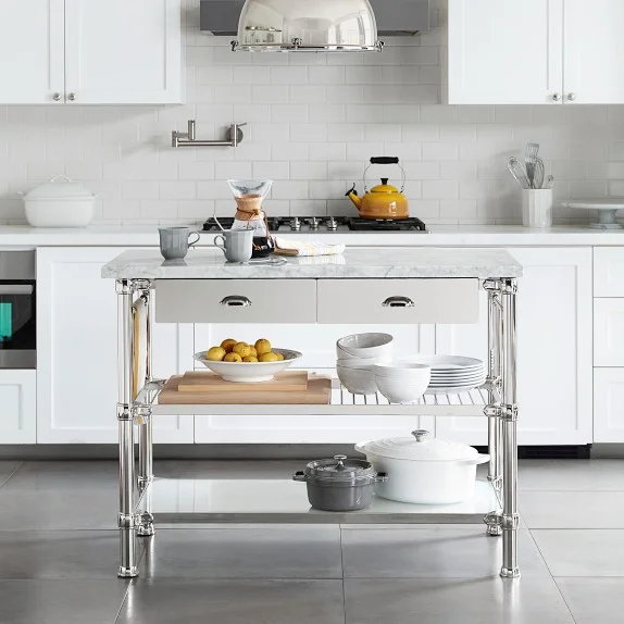 Modular Kitchen Island with Marble Top (48″)