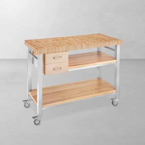 John Boos End-Grain Butcher Block Culinary Cart (48″)